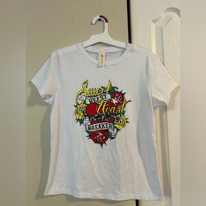 Kids White 'Sweet Heart Breaker' Graphic Tee